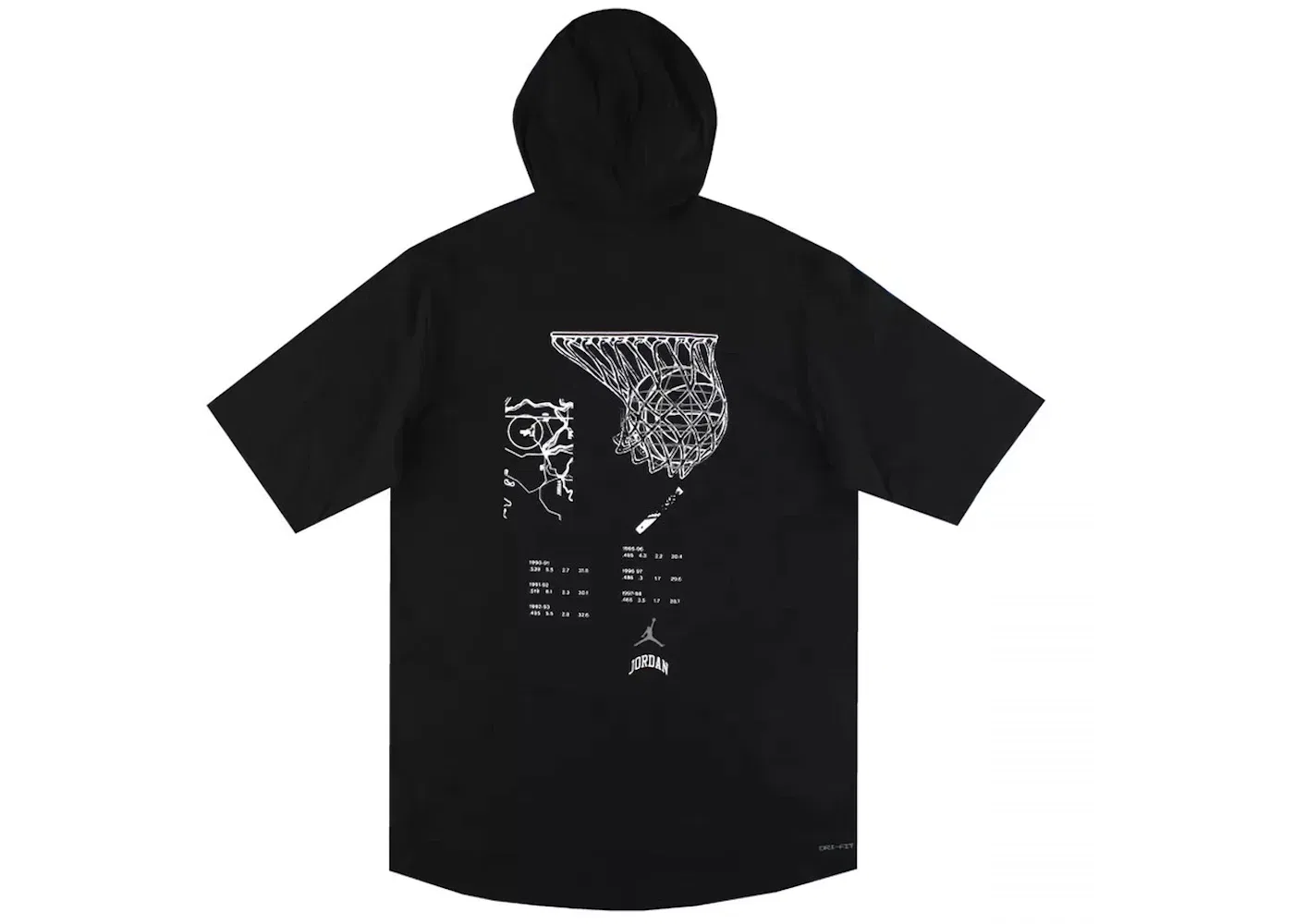 Мужская футболка с капюшоном Dri-Fit Jordan Sport, Black/White/Grey — фото 2