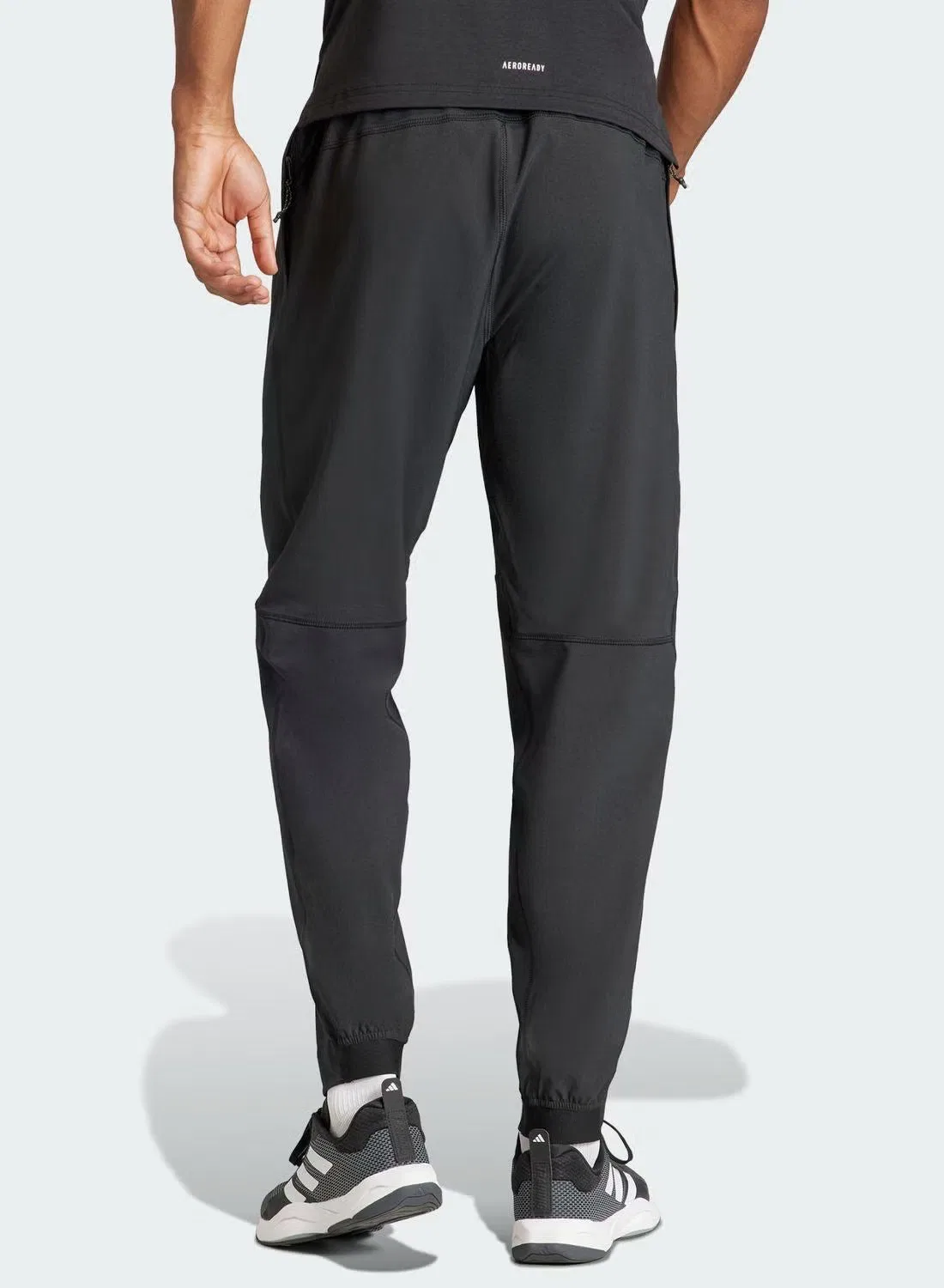 Штаны тренировочные с зауженными брюками Train Essentials Adidas, серый — фото 2
