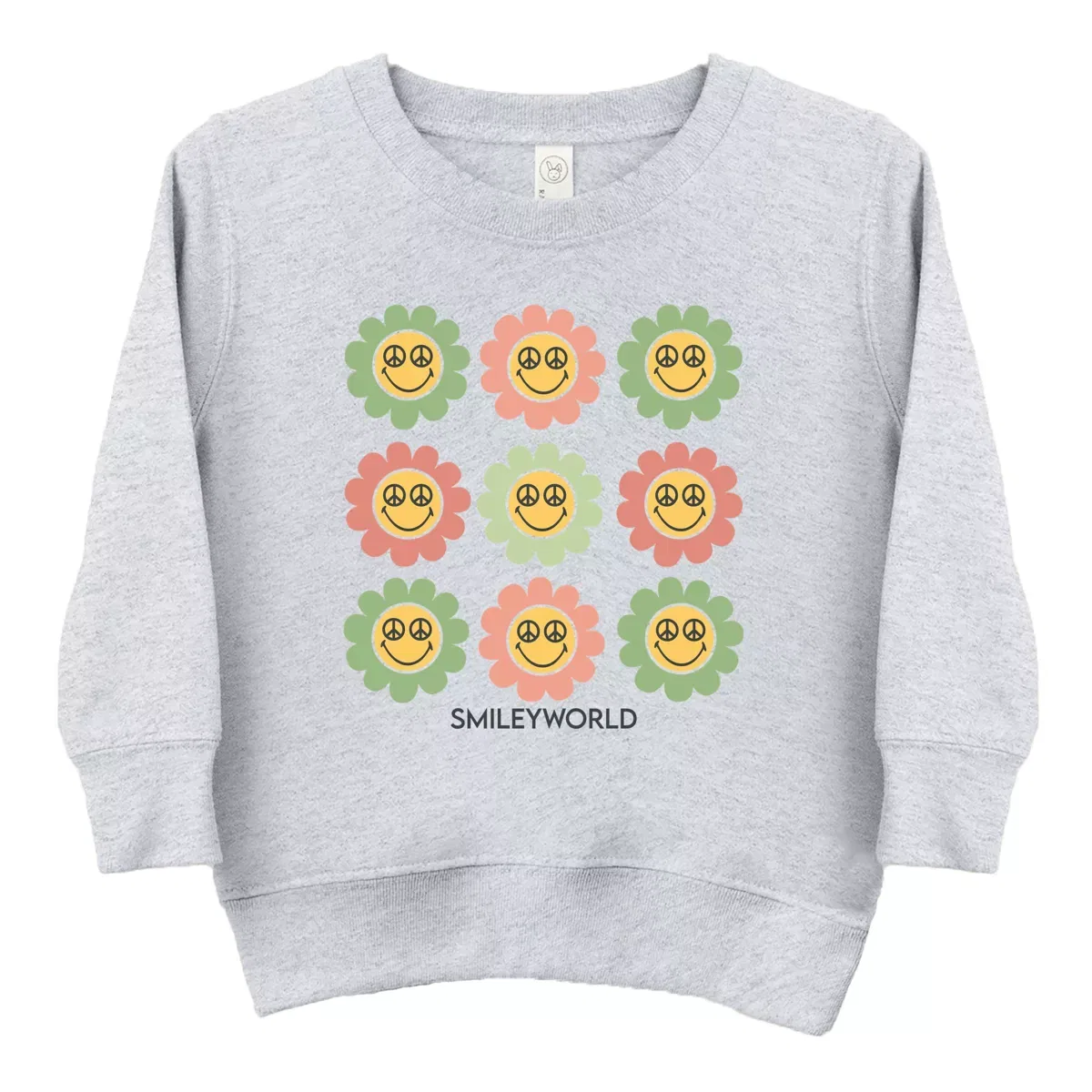 Детский свитшот для девочек с принтом SmileyWorld Flowers With Sunglasses The Juniper Shop, Natural