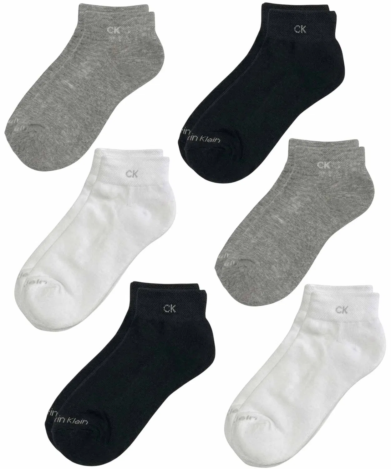 Женские носки с логотипом Calvin Klein, комплект из 6 пар, Black — фото 3