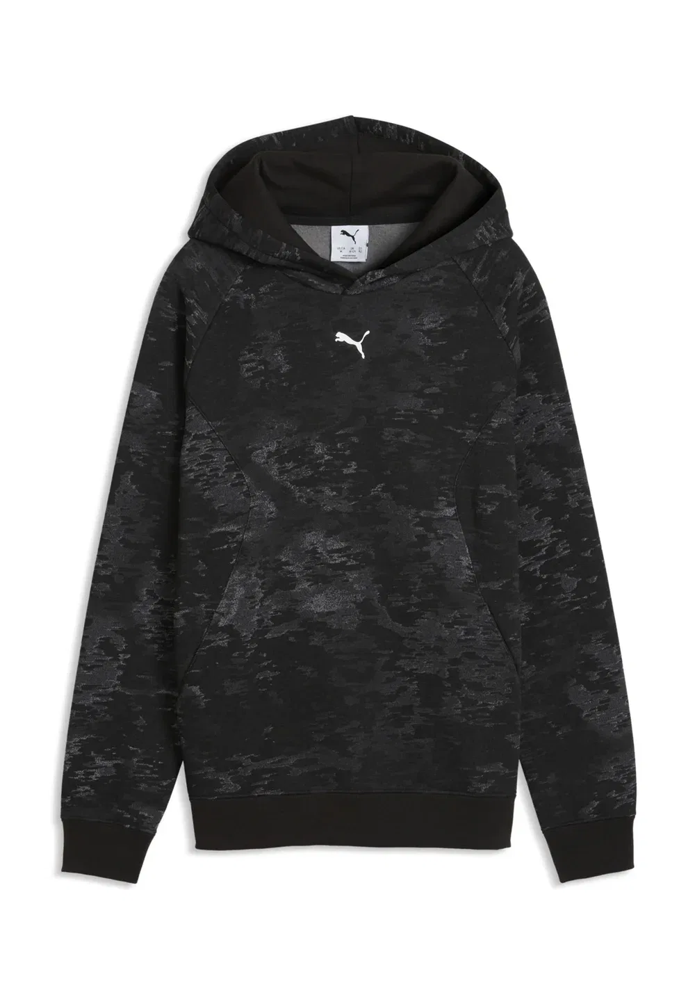 Спортивная камуфляжная флисовая толстовка с капюшоном Puma, Black — фото 4