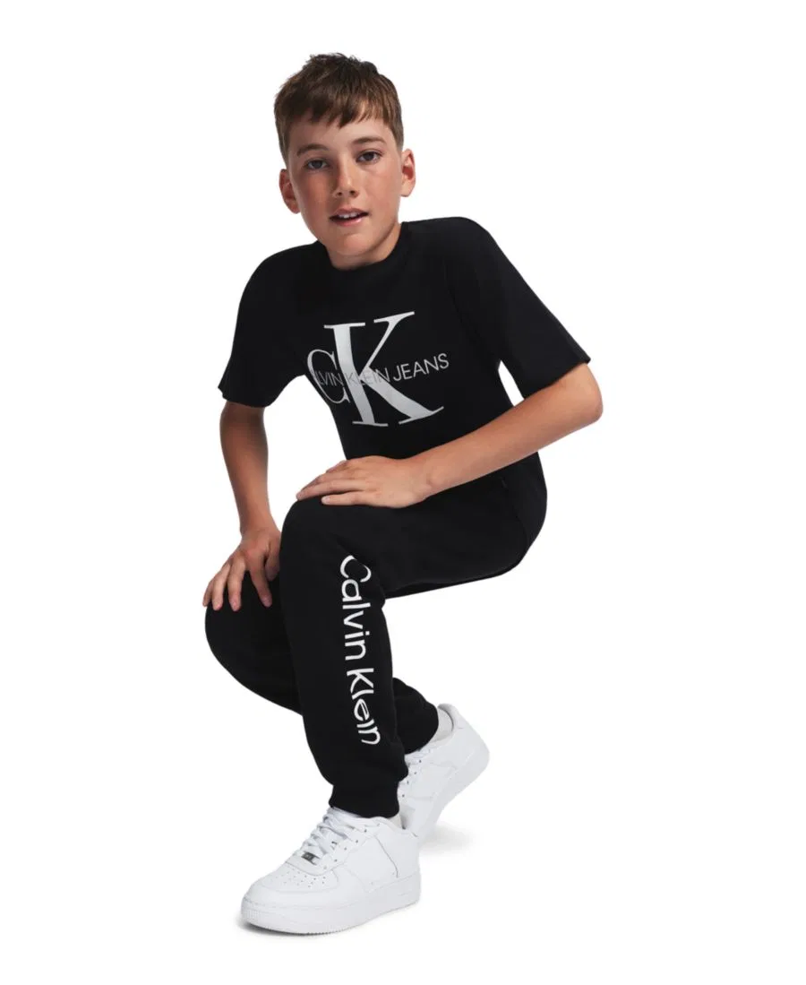 Спортивные брюки с эластичным поясом и боковыми карманами Calvin Klein, Black — фото 2