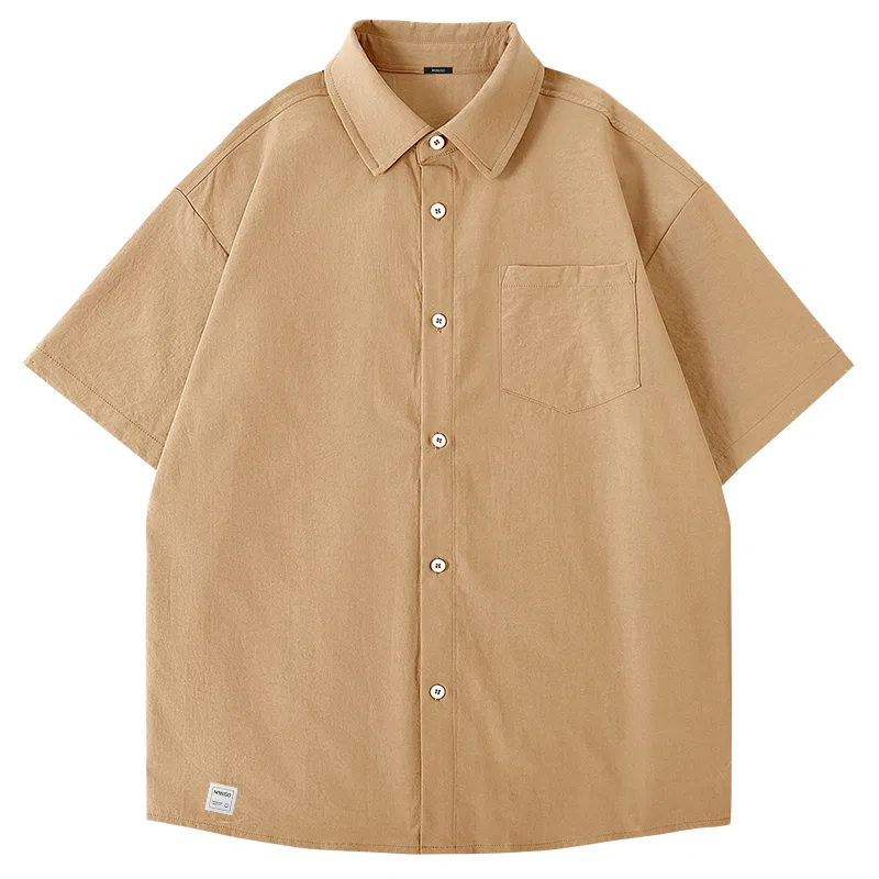 Детская рубашка с отложным воротником MINISO, Khaki