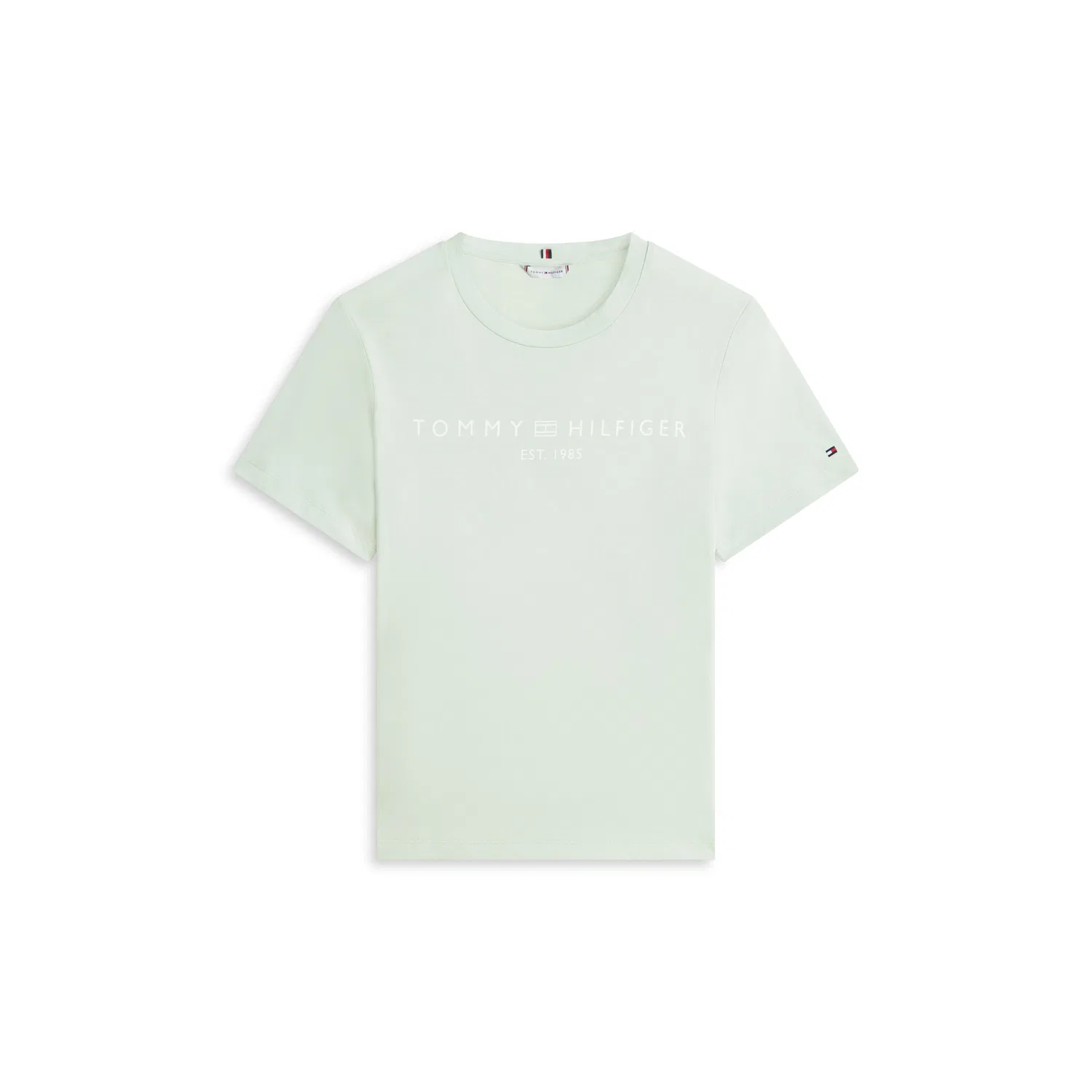 Женская хлопковая футболка с логотипом Tommy Hilfiger, Green — фото 4