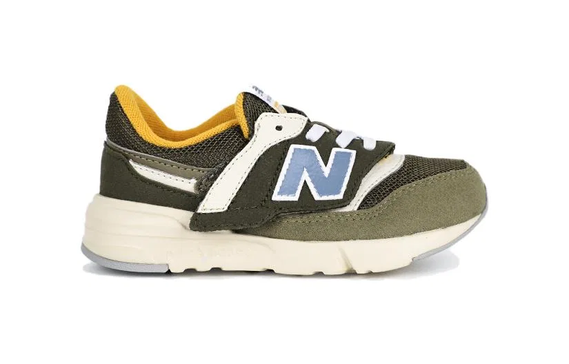 Детские кроссовки для мальчиков с амортизацией 997 New Balance, Green Beige Blue — фото 4