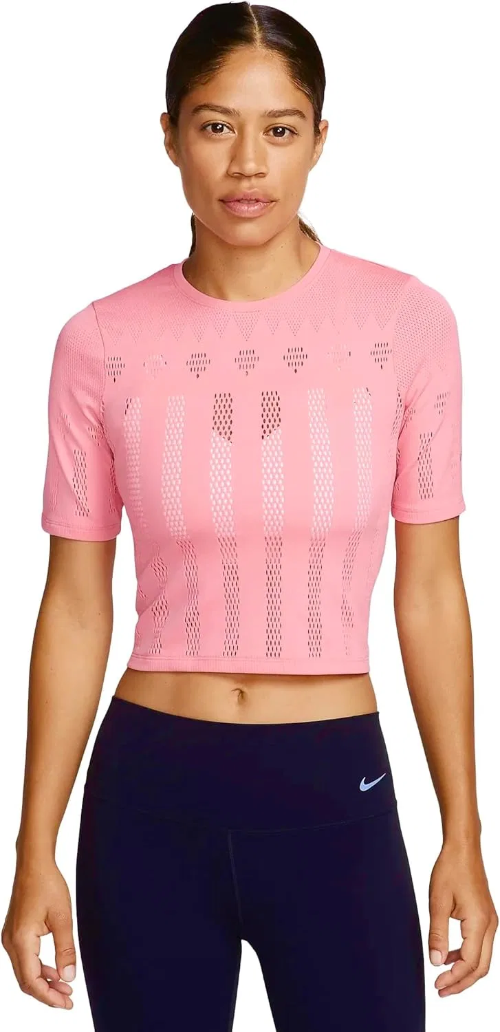 Женский укороченный топ для йоги Nike, Coral Chalk