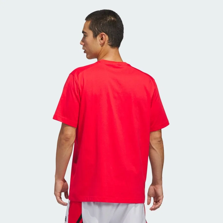 Футболка с графическим принтом Basketball adidas Performance, Бело-черный — фото 2