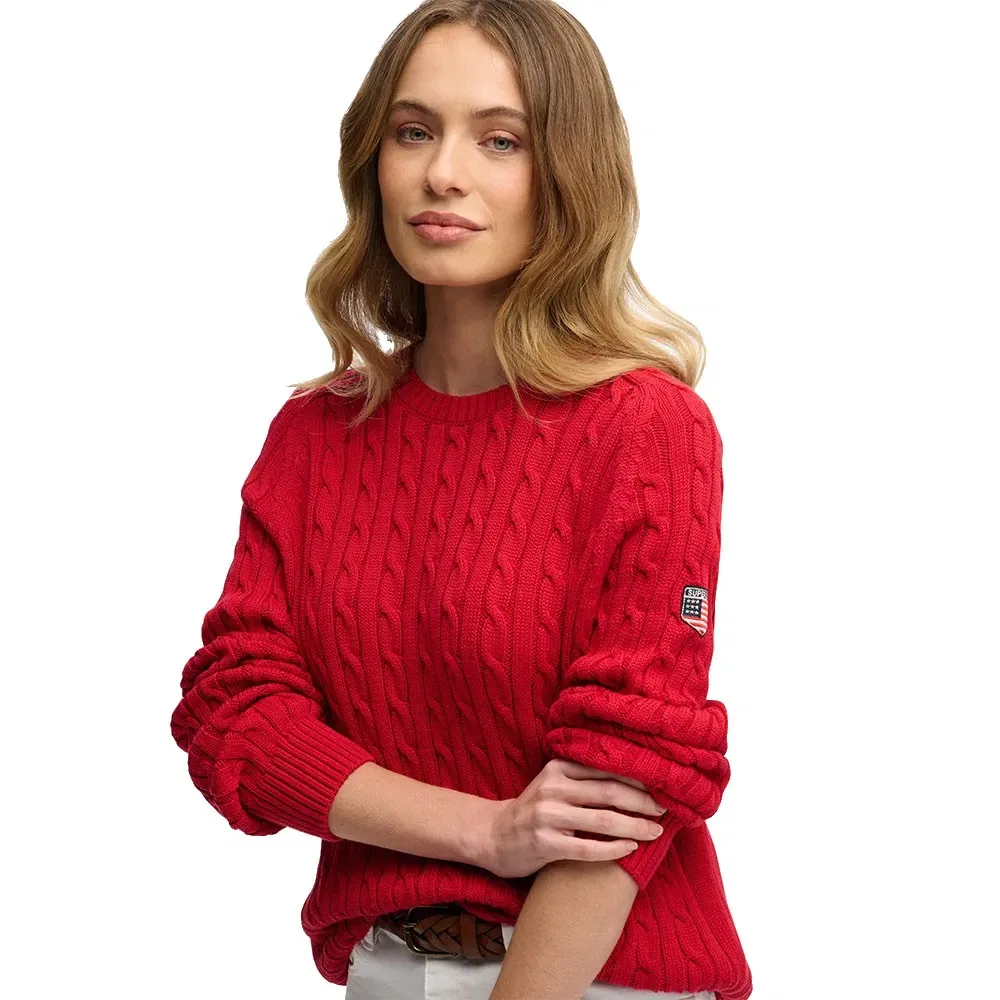 Свитер Slouchy Cable Superdry, красный — фото 3