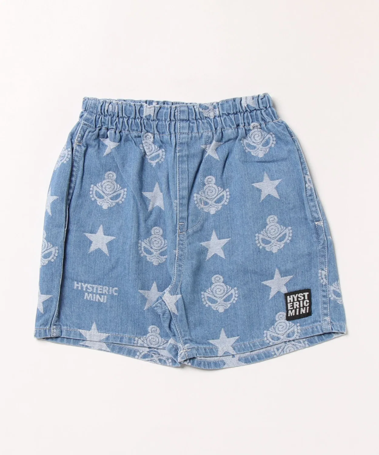 Детские шорты с джакардовым принтом STAR WITH MINI HYSTERIC MINI, Light Indigo Blue