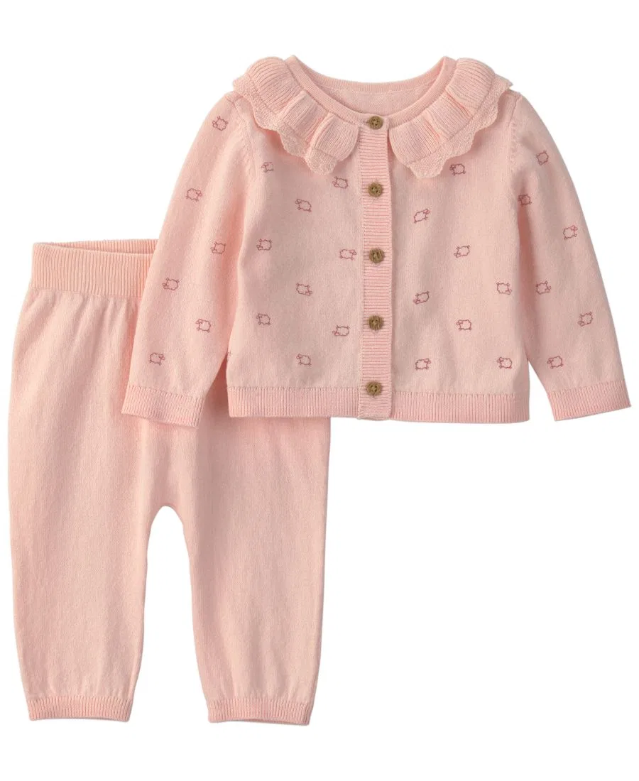 Комплект из свитера и брюк с принтом овец Carter's, Pink