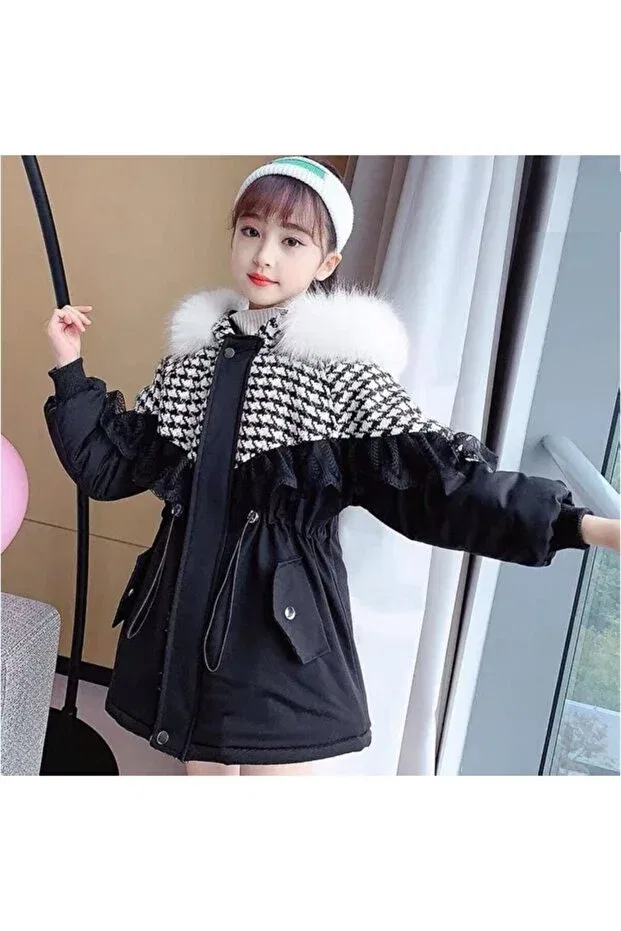 Детское пальто для девочек с длинным рукавом Quzucuk Kids, Black — фото 2