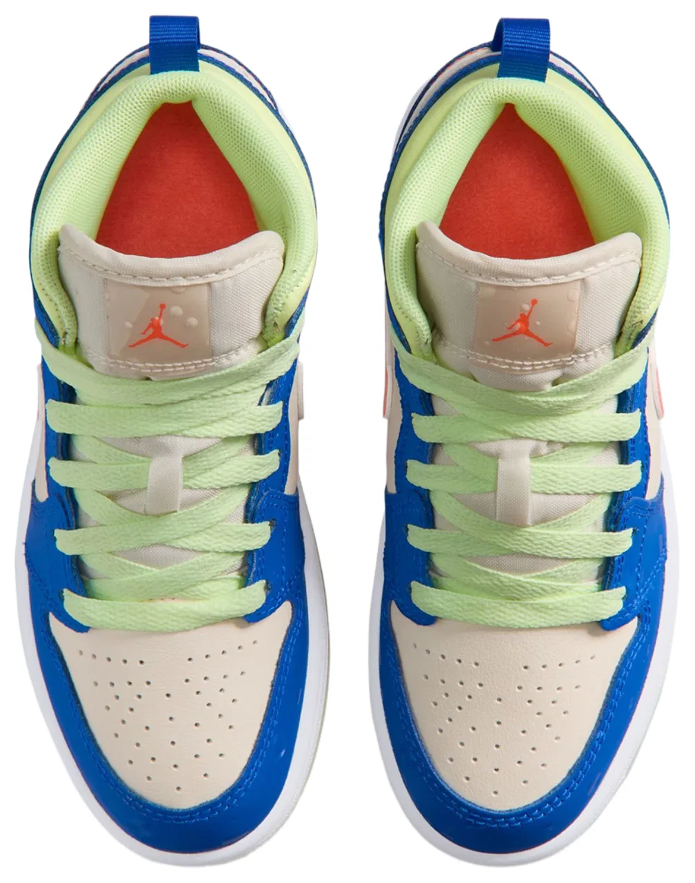 Кроссовки баскетбольные для мальчиков AJ 1 Mid SE Jordan, цвет Blue/Volt/Tan — фото 4
