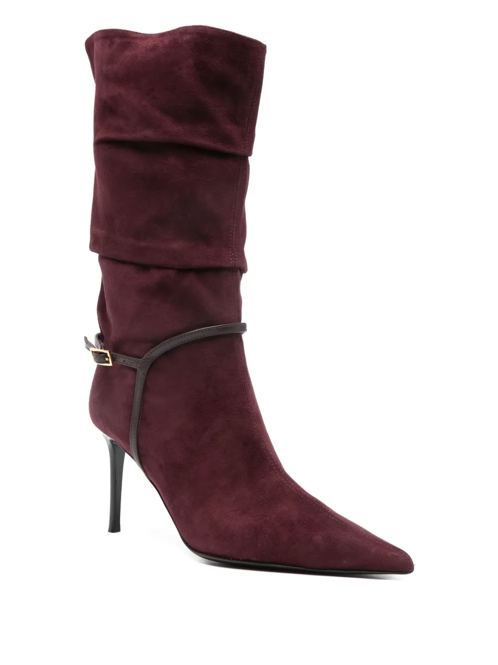 Замшевые ботильоны на каблуке 85 мм Giuseppe Zanotti, красный — фото 2