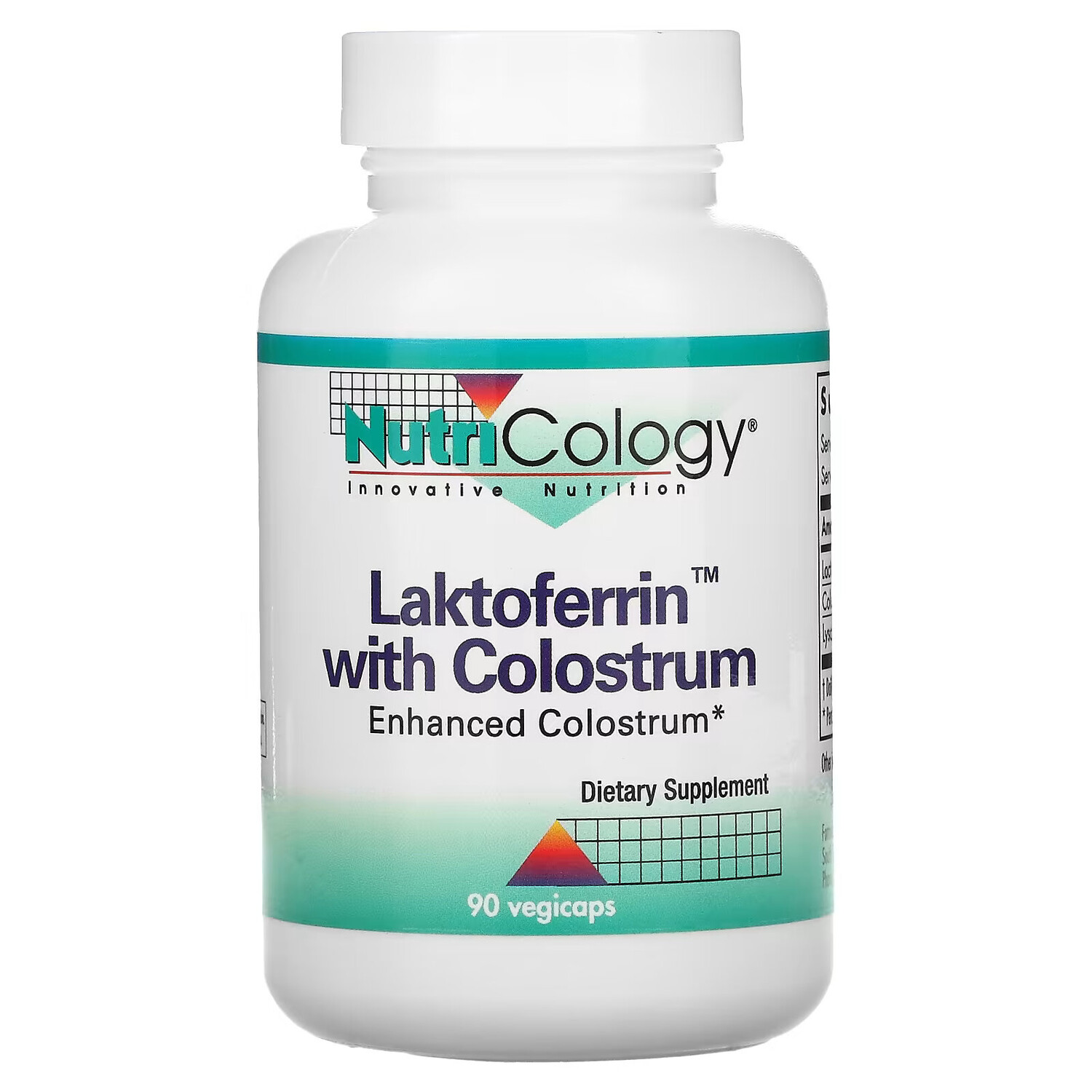 

Nutricology, лактоферрин с молозивом, 90 вегетарианских капсул