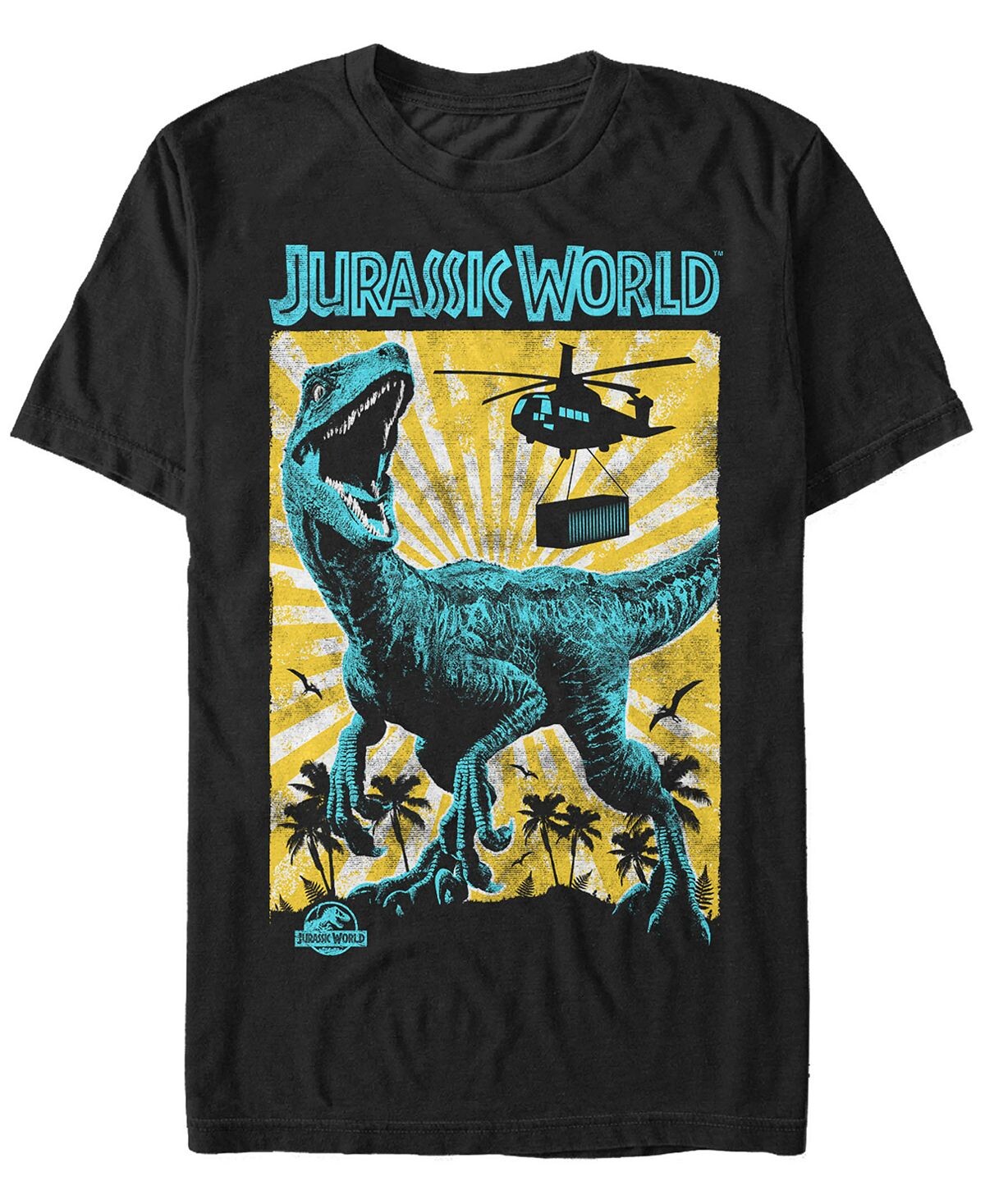 

Мир юрского периода, падшее королевство, мужская футболка с надписью t-rex color pop ретро-плакат с коротким рукавом Fifth Sun, черный