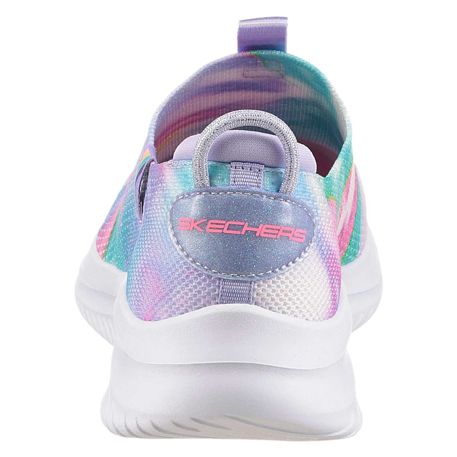 Детские текстильные кроссовки-слипоны с кейлом Skechers, Lavender Multicolor — фото 3