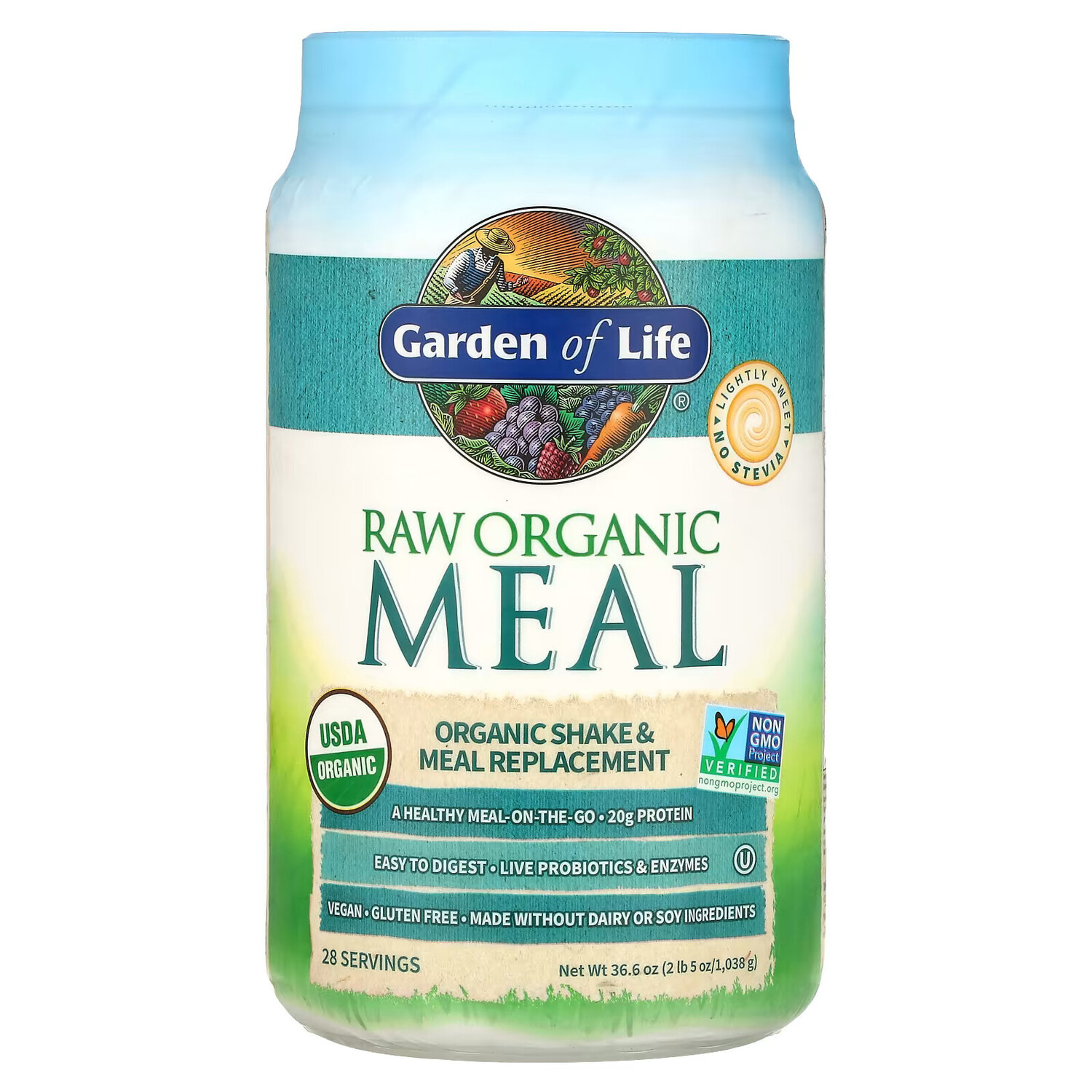 

Garden of Life, необработанный органический продукт, заменитель коктейлей и пищи, 1038 г (2 фунта 5 унций)