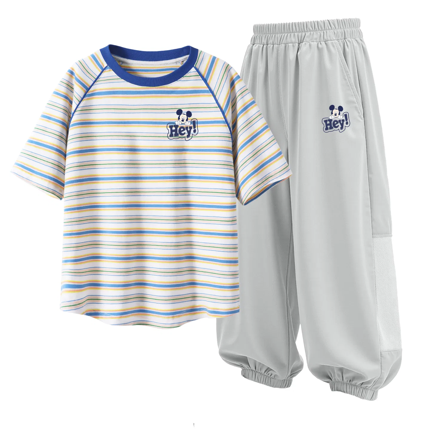 Костюм спортивный для детей, Crew Neck, Disney, Dhiemi K Blue Stripes, Dhiemi K Misty Gray