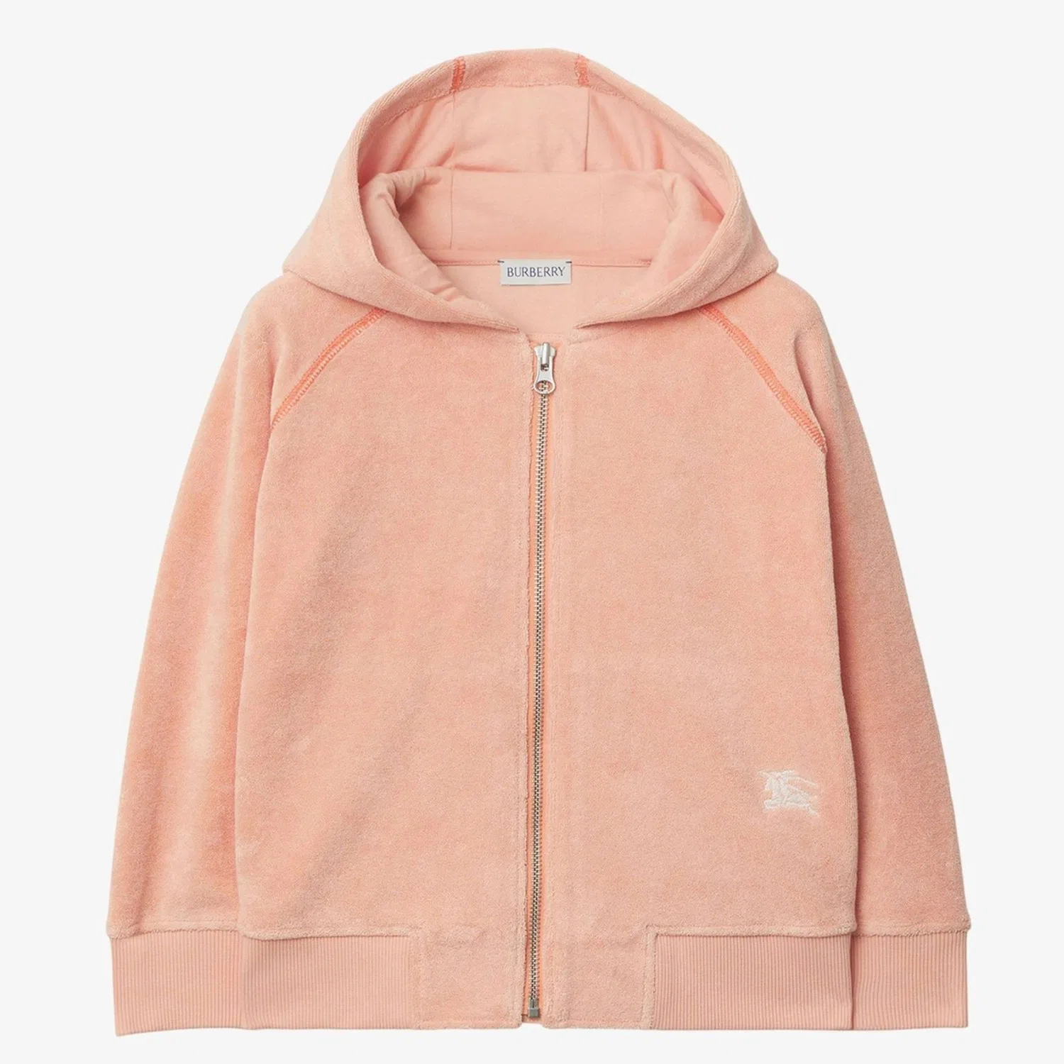 Худи из махровой ткани с вышивкой Kids Logo Embroidered Terry-Cloth Hoodie Burberry, Dusky Coral