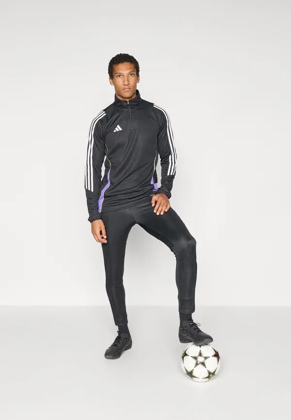 Тренировочные брюки-леггинсы Tiro24 облегающего кроя Adidas Performance, черный/фиолетовый — фото 2
