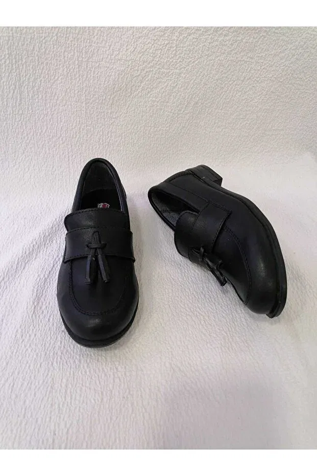 Детские туфли для мальчиков с ортопедической подошвой Glam Özgür Kids, Black — фото 4