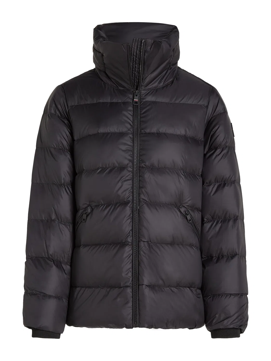 Женская куртка с воротником-стойкой Tommy Hilfiger Donna Piumino Down Funnel Jacket Corto, Black (Black)