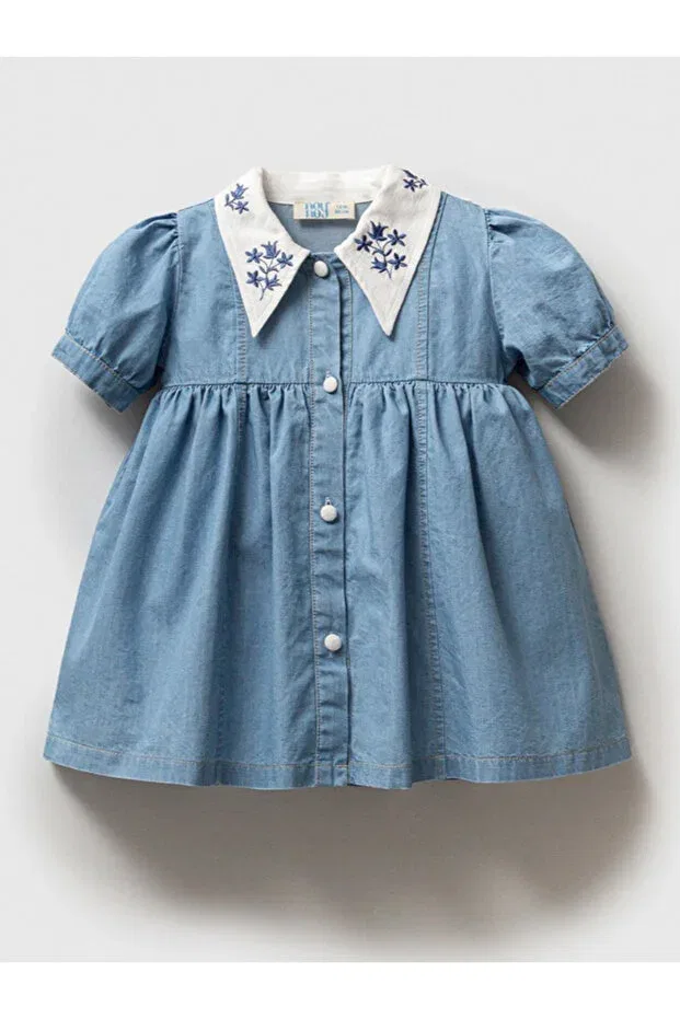 Детское платье для девочек с вышивкой Noynoy Baby, Blue