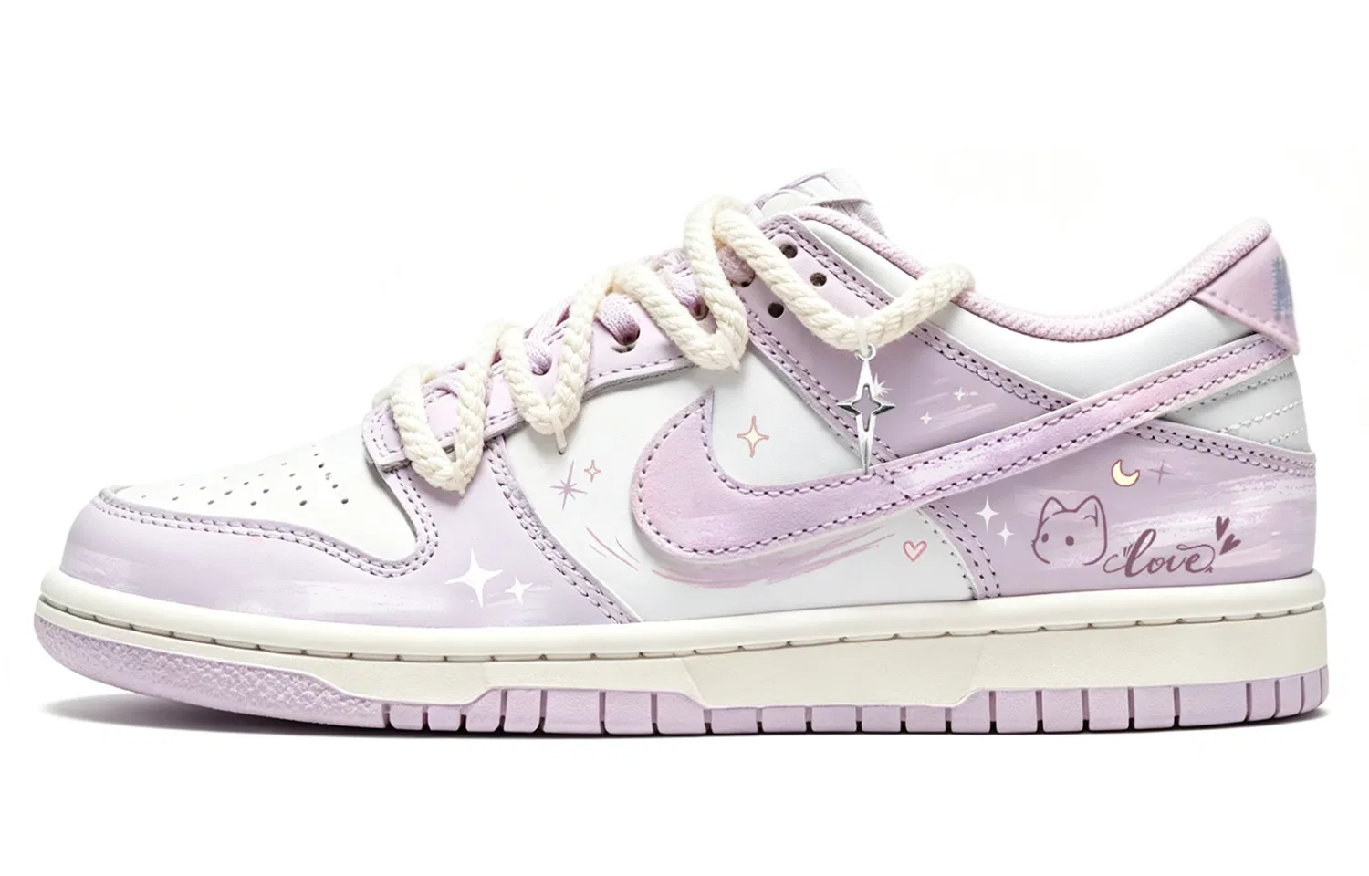 Детские скейтбординг-кроссовки Nike Dunk Kids Purple Pink-Starlight Island