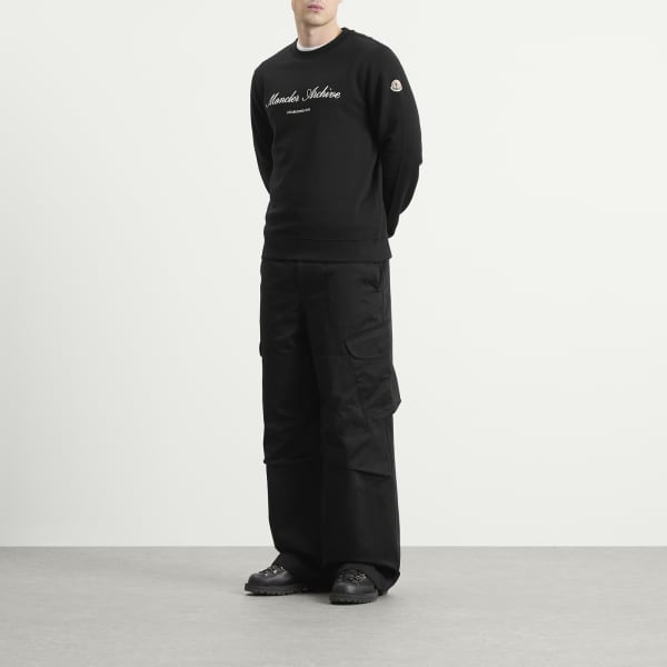 Архивная толстовка с вышитым логотипом Moncler, черный — фото 4