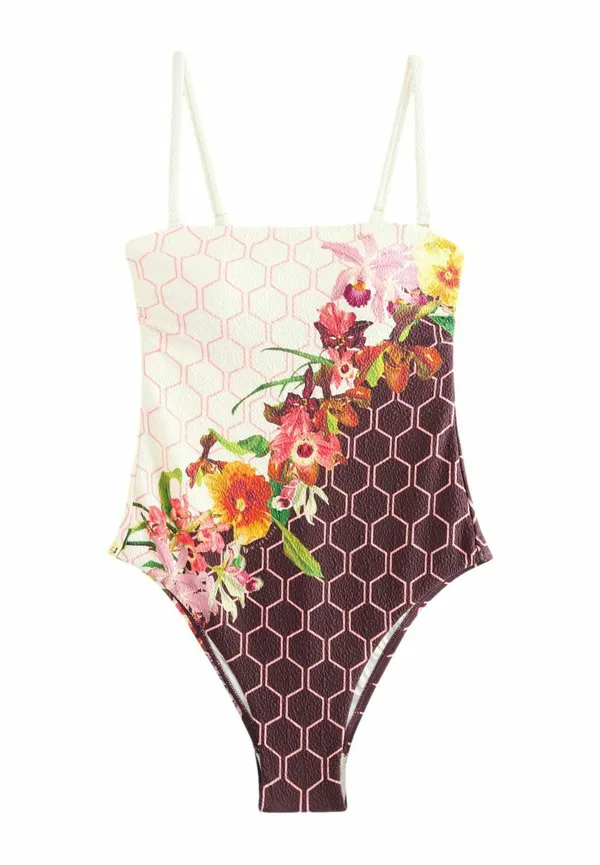 

Купальник-Бандо с цветочным принтом jan geo, корректирующий фигуру. B By Ted Baker, Ecru/Chocolate, Коричневый, Купальник-Бандо с цветочным принтом jan geo, корректирующий фигуру. B By Ted Baker, Ecru/Chocolate