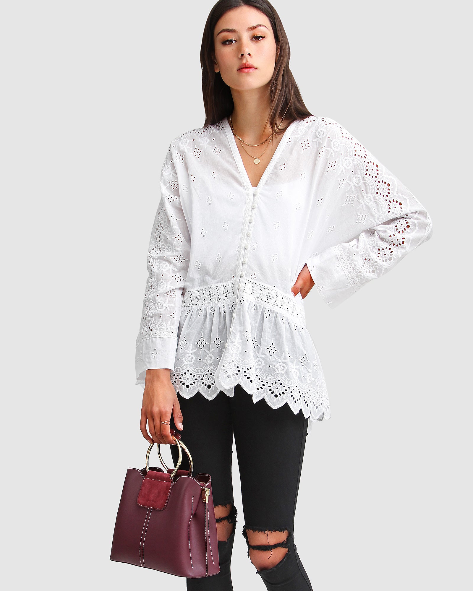 

Рубашка с застежкой на пуговицы Unbutton Me Belle&Bloom, белый