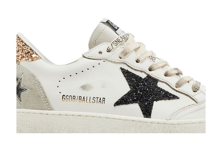 Кроссовки Golden Goose Wmns Ballstar White Black Gold Ice, белый — фото 2