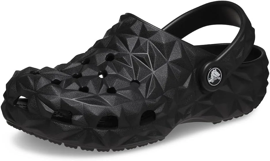 Классические геометрические сабо Crocs унисекс с пузырчатой подошвой, черный