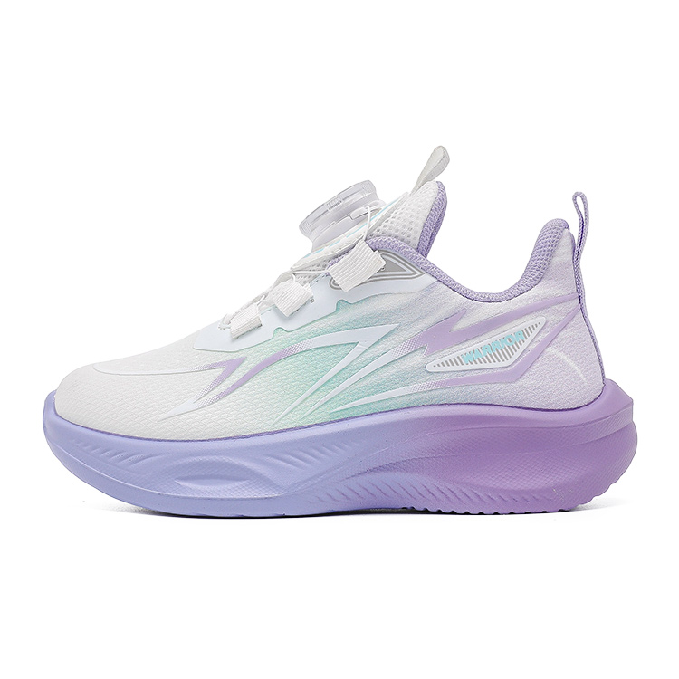 

Детские кроссовки для бега низкие с амортизацией, легкие, увеличивающие рост, устойчивые к истиранию WARRIOR, фиолетовый зеленый