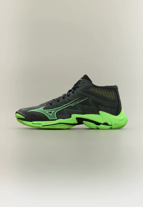 Волейбольные кроссовки wave lightning elite mid Mizuno, Black/Glowing Apple/Mandarin Orange