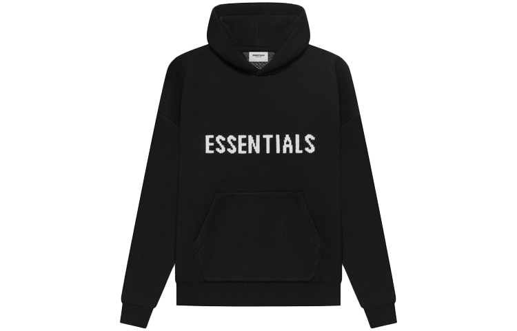 Вязаная толстовка с капюшоном, весна-лето 2021 Fear Of God Essentials, черный — фото 3