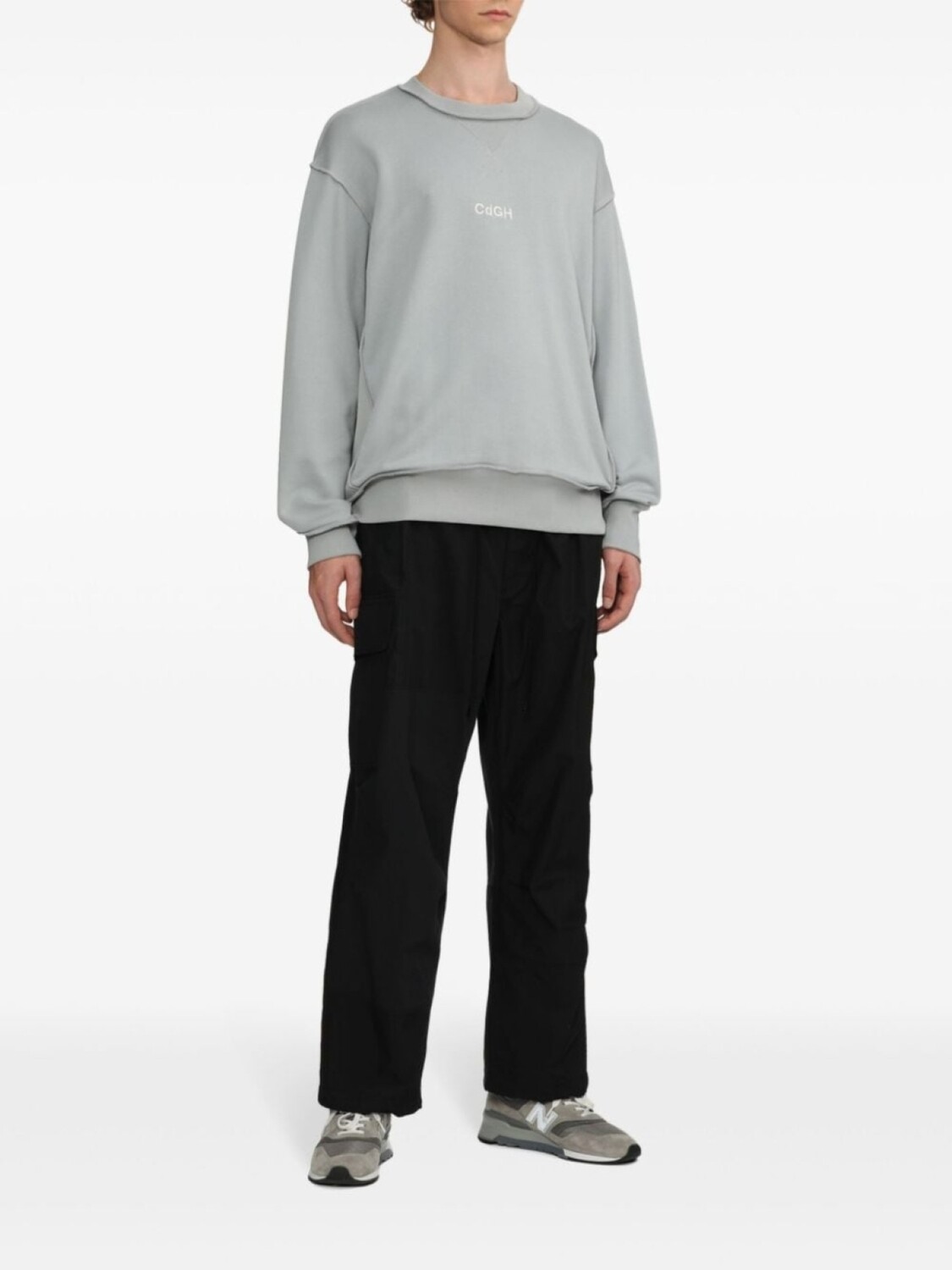 Comme des Garçons Homme толстовка с вышитым логотипом, серый — фото 2