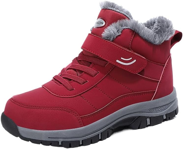 

Мужские зимние и осенние высокие утепленные спортивные кроссовки с утолщенным хлопком - противоскользящие, удобные для ходьбы снегоступы Spkfhd, красный