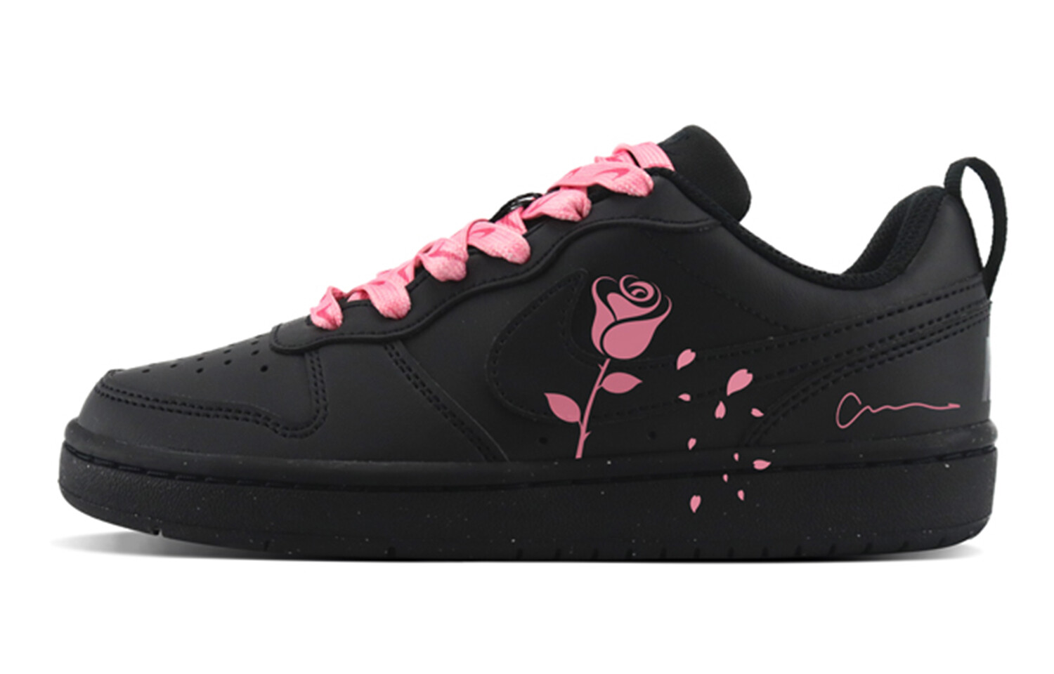 

Кроссовки Nike Court Borough Skateboarding Shoes Women's Low-top Black/pink, черный