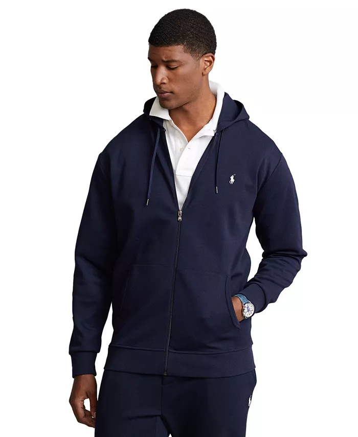 

Мужская толстовка с молнией Big & Tall из двойного трикотажа Polo Ralph Lauren, синий
