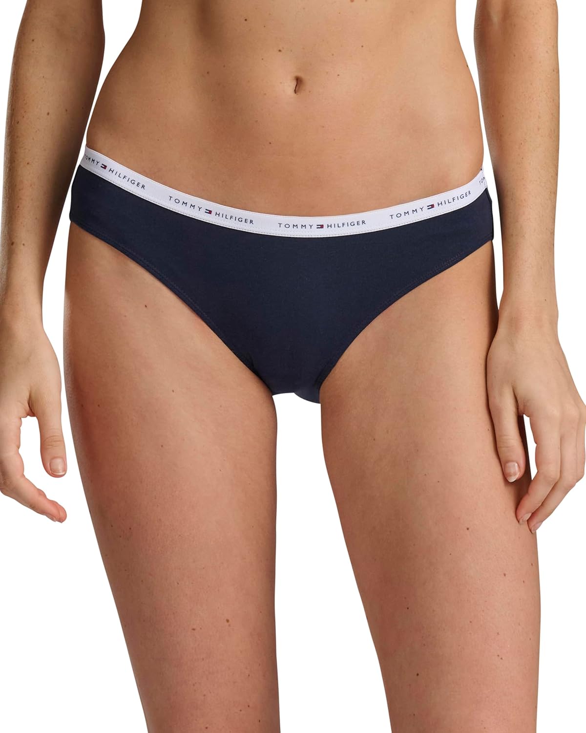Комплект из 5 женских классических хлопковых бикини с логотипом Tommy Hilfiger, Red/Navy/White/Heather Grey/Black — фото 4