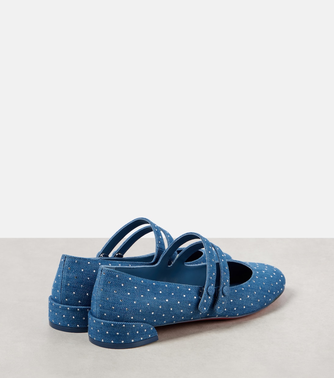 Sweet Jane декорированные балетки Mary Jane из денима Christian Louboutin, Blue/Cry Blue Shade/Lin Jeans — фото 2