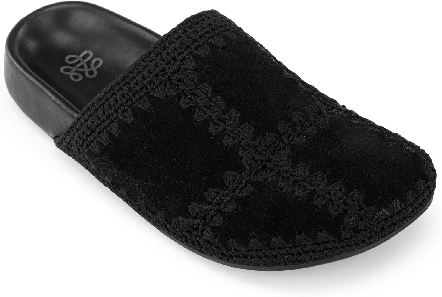 Женские вязаные сабо Sak Bolinas (для младенцев/малышей/детей младшего возраста) Деревянные туфли The Sak, 2-Black Suede Patch