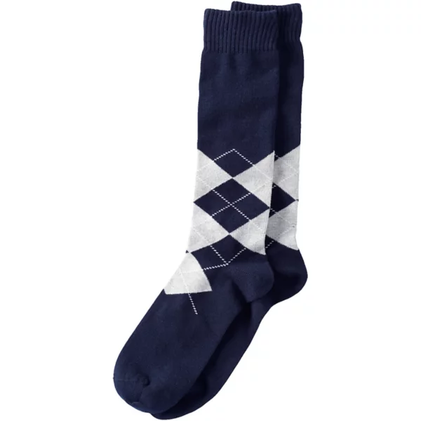

Новинка: мужские носки Lands' End, цвет navy gray argyle
