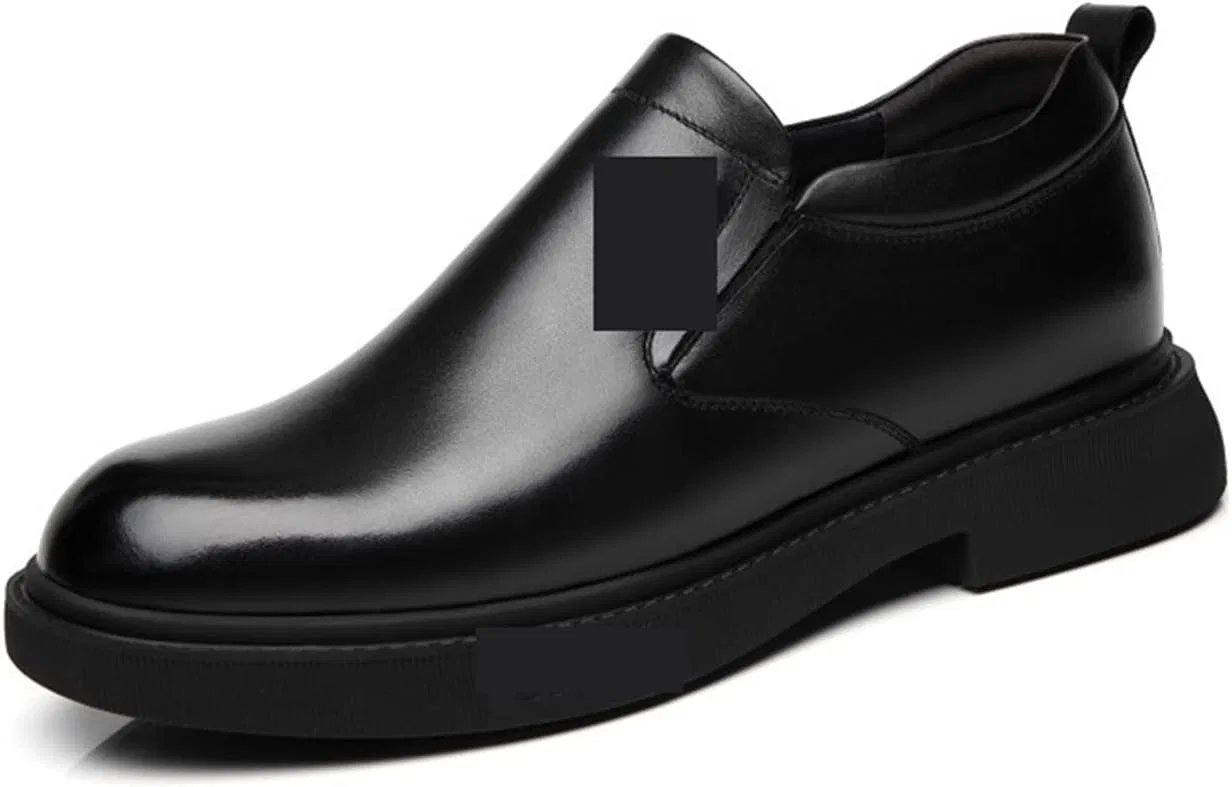 Туфли Men's Shoes, Men's Leather Shoes, Height Elevator Shoes for Men, Luxury Evening Shoes, Slip-on Business, Comfortable Elevator, Wedding Shoes Generic, Black