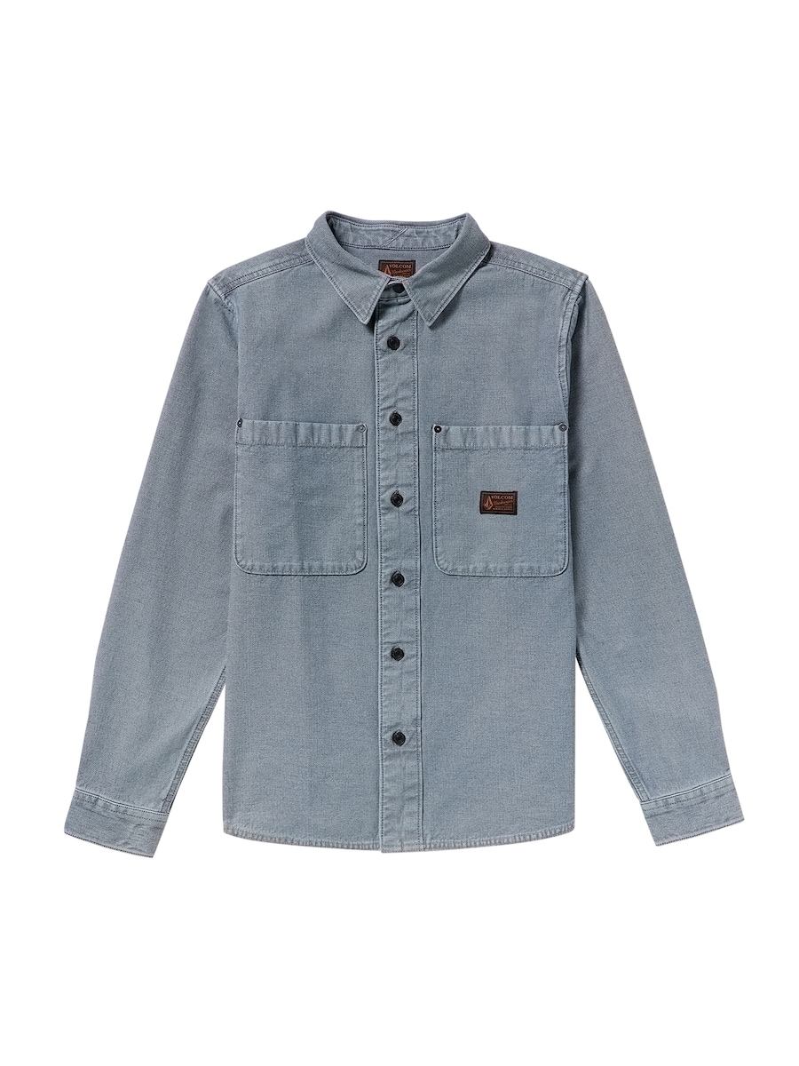 

Рубашка на пуговицах классического кроя Volcom Levetone, синий