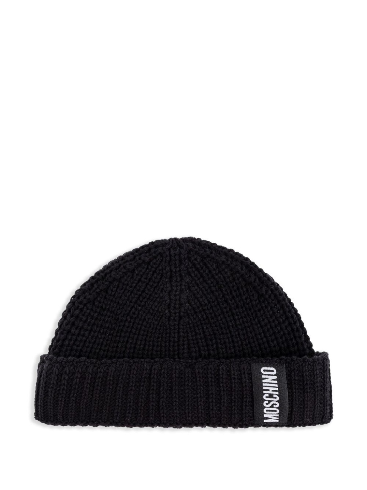 

Шапка бини в рубчик Moschino, черный