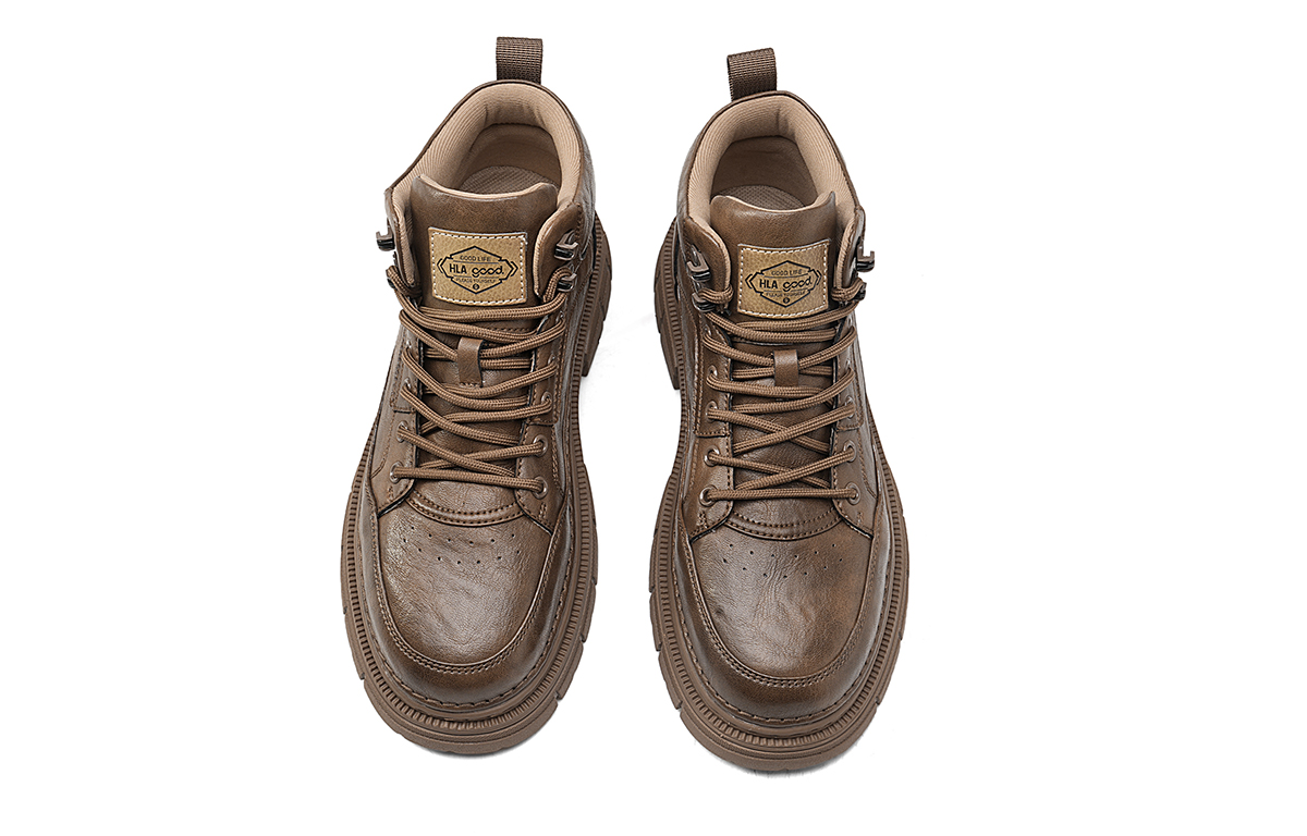 HLA Мужские повседневные кроссовки Mid Top черно-коричневые коричневые, цвет Brown — фото 3