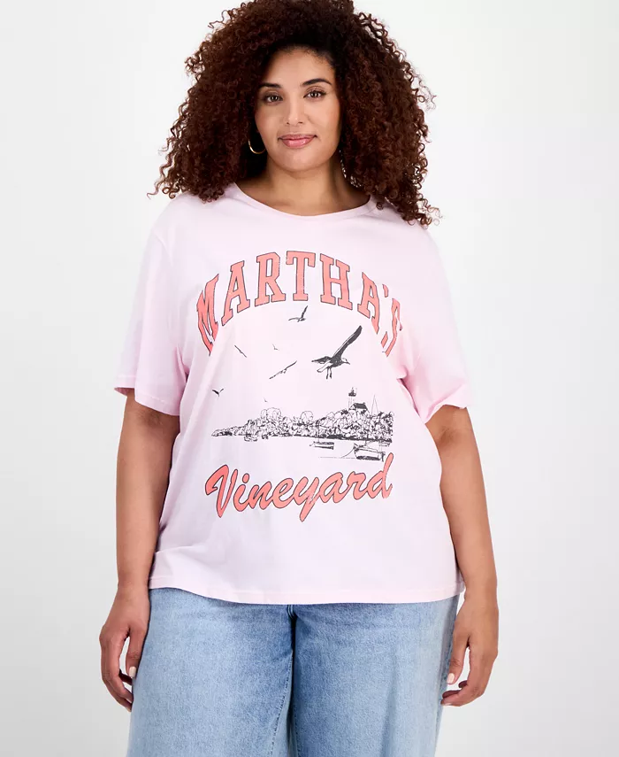 

Модная футболка Martha's Vineyard размера плюс Grayson Threads, The Label, розовый