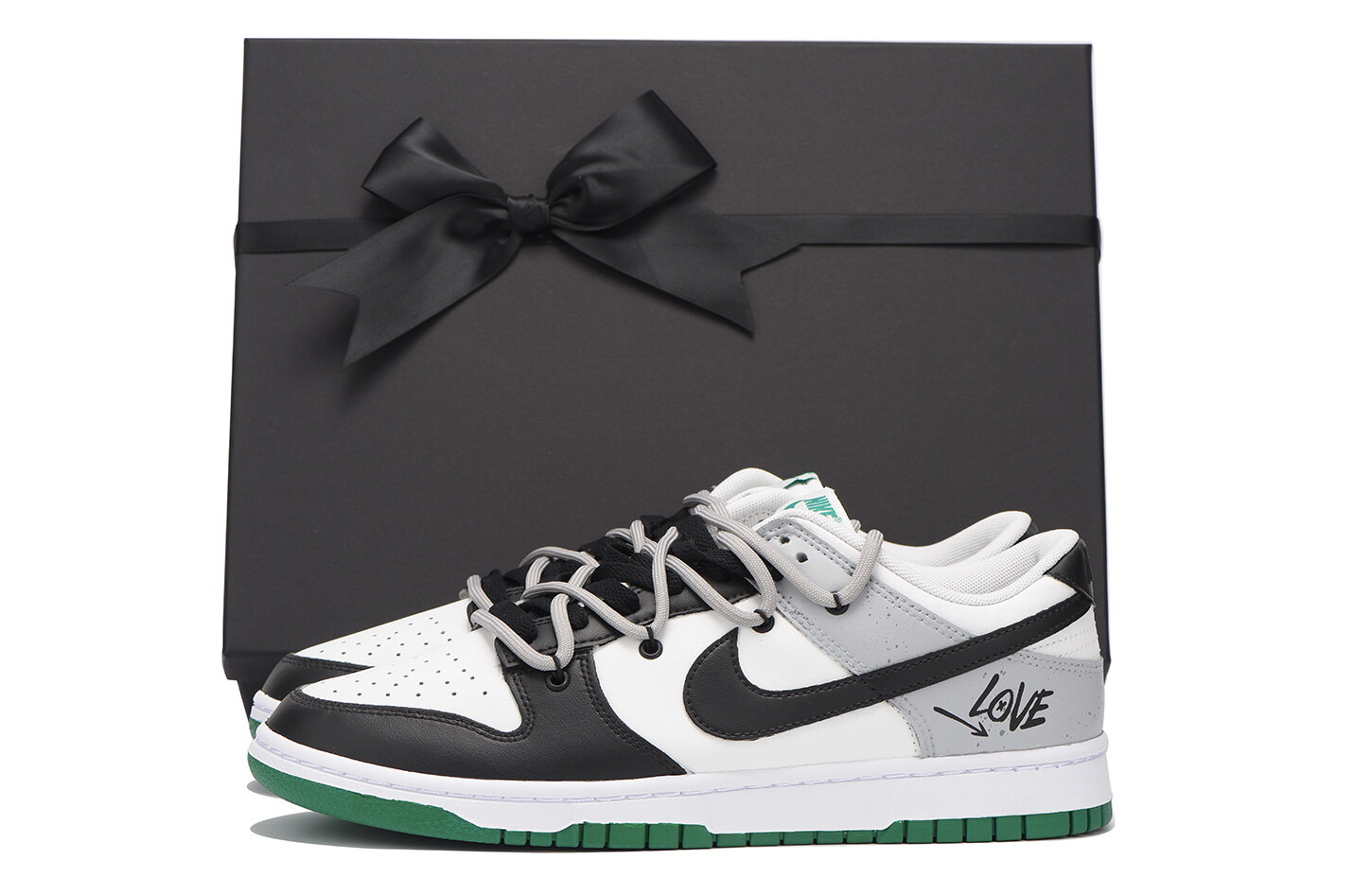 

Кроссовки Nike Dunk Skateboarding Shoes Men Low-top Gray, зеленый